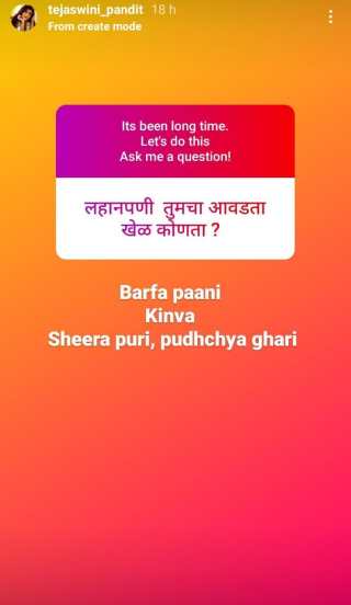 ask me a question instagram by Marathi Actress tejaswini pandit everything you want to know