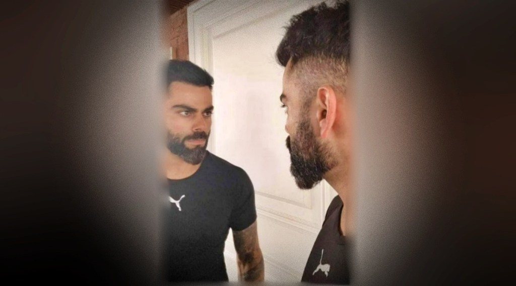Virat kohli shares mirror picture on social media