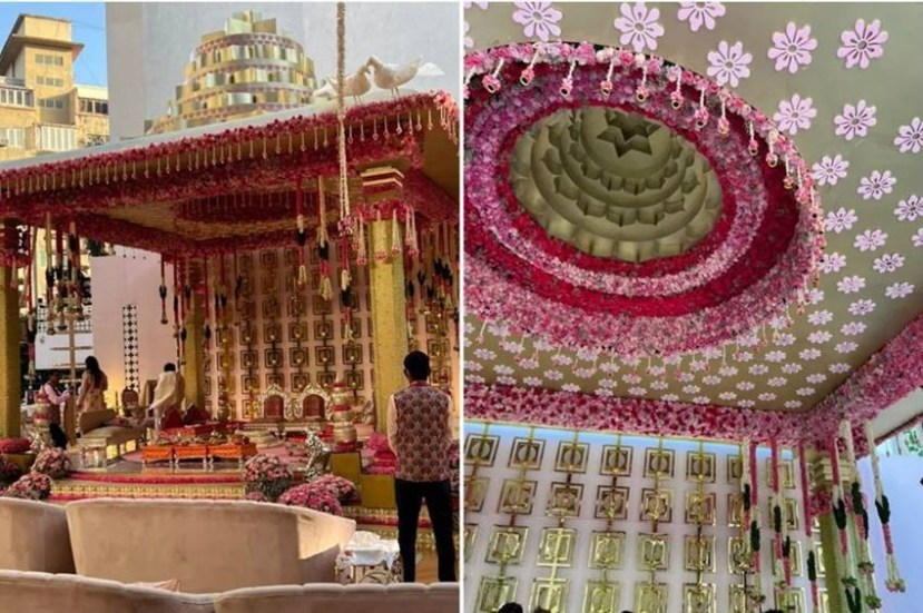 लग्नाचे ठिकाण अतिशय सुंदर पद्धतीने सजवण्यात आले होते.