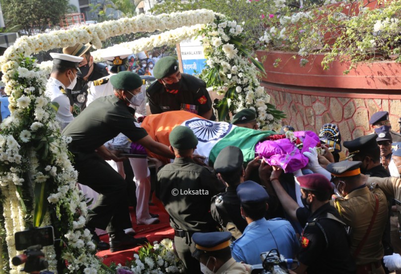 Singing Legend Lata Mangeshkar Funeral Photos