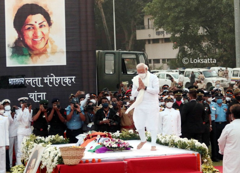 Singing Legend Lata Mangeshkar Funeral Photos