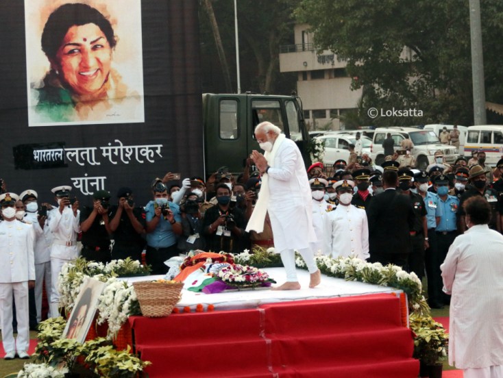 Singing Legend Lata Mangeshkar Funeral Photos