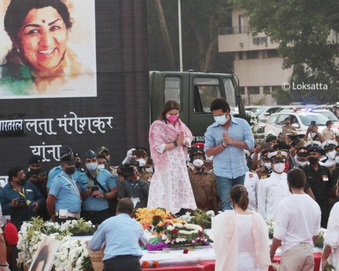 Singing Legend Lata Mangeshkar Funeral Photos