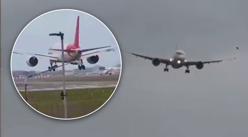 Indian plane lands in storm