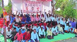 पालघरमध्ये माथाडी कामगारांचे आंदोलन