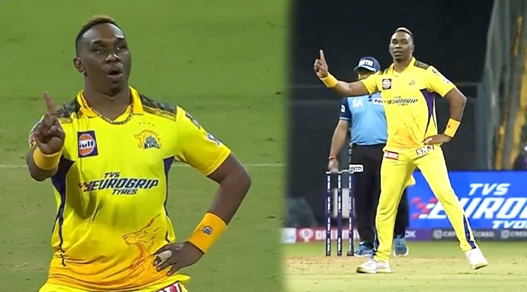 CSK vs KKR 2022 dwayne bravo celebrates