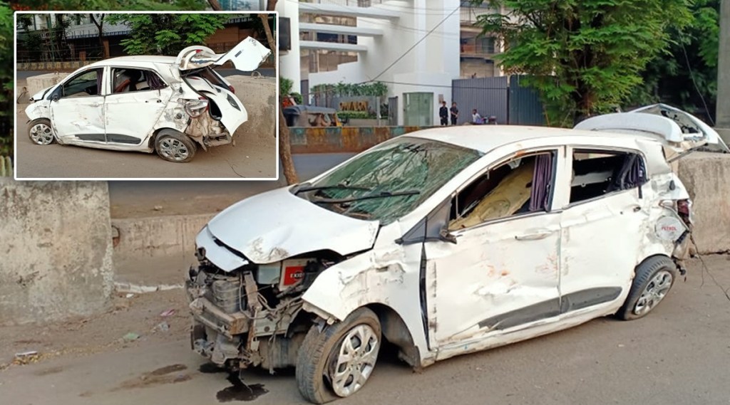 ठाण्यात भीषण अपघात; चार मित्र प्रवास करत असलेल्या कारचा धडकेनंतर चेंदामेंदा