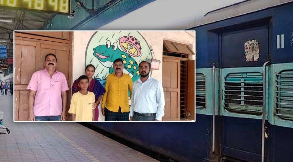 boy stuck in express mail got down on kalyan station