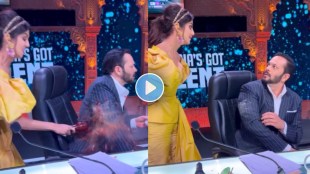 shilpa shetty, rohit shetty, shilpa shetty video, shilpa shetty break the bottle on rohit shetty, indias got talent, रोहित शेट्टी, शिल्पा शेट्टी, इंडियाज गॉट टॅलेंट, शिल्पा शेट्टी इन्स्टाग्राम, शिल्पा शेट्टी व्हिडीओ