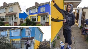 uk couple painted house in colour of ukraine flage