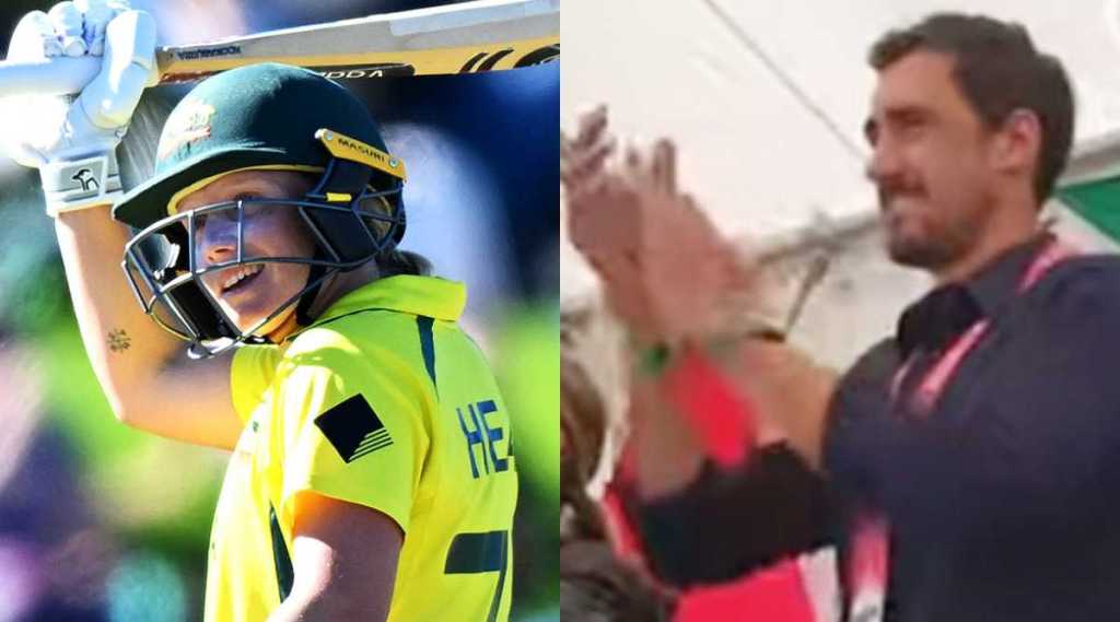 पत्नीचं शतक पूर्ण होताच तणावात असलेल्या मिचेल स्टार्कच्या चेहऱ्यावर हसू, VIDEO पाहा…