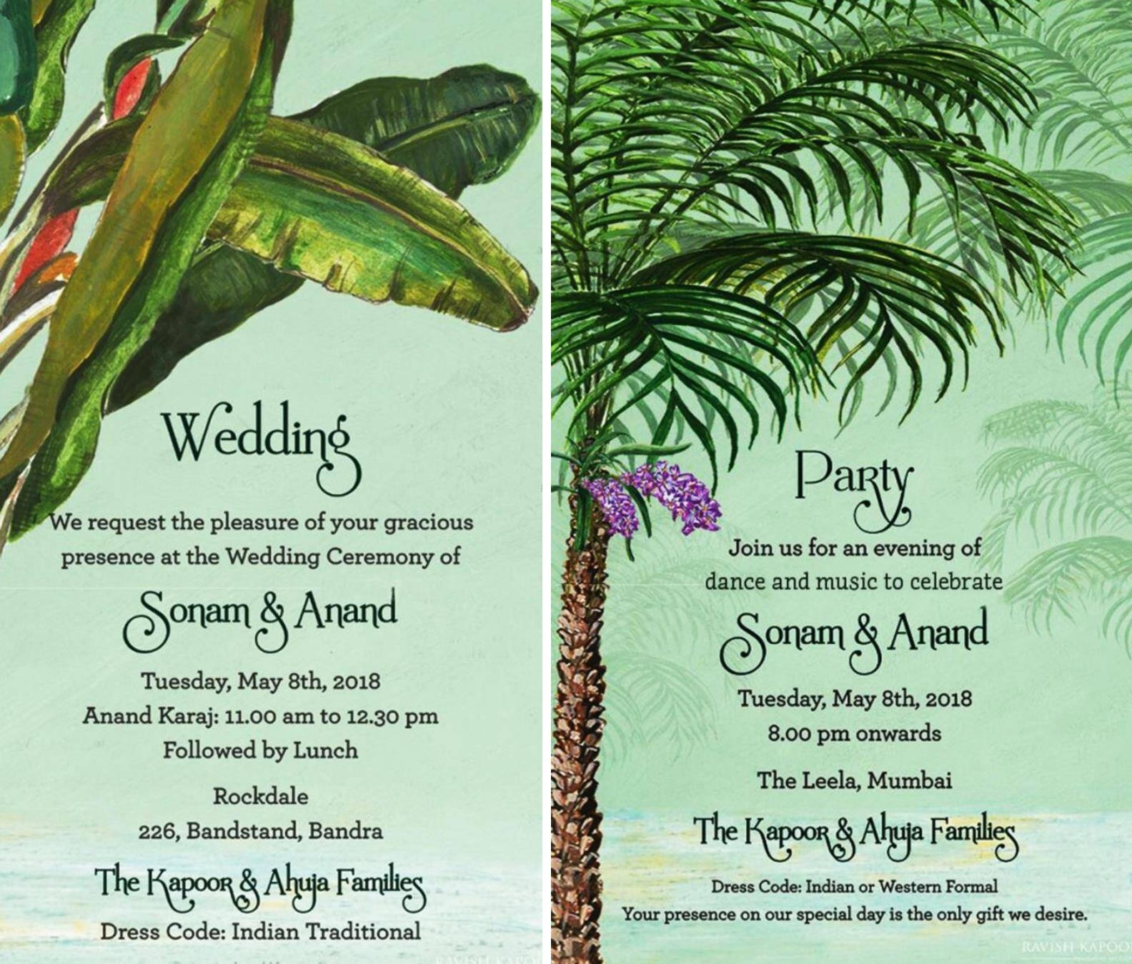 Bollywood Celebrity Wedding Invitation
