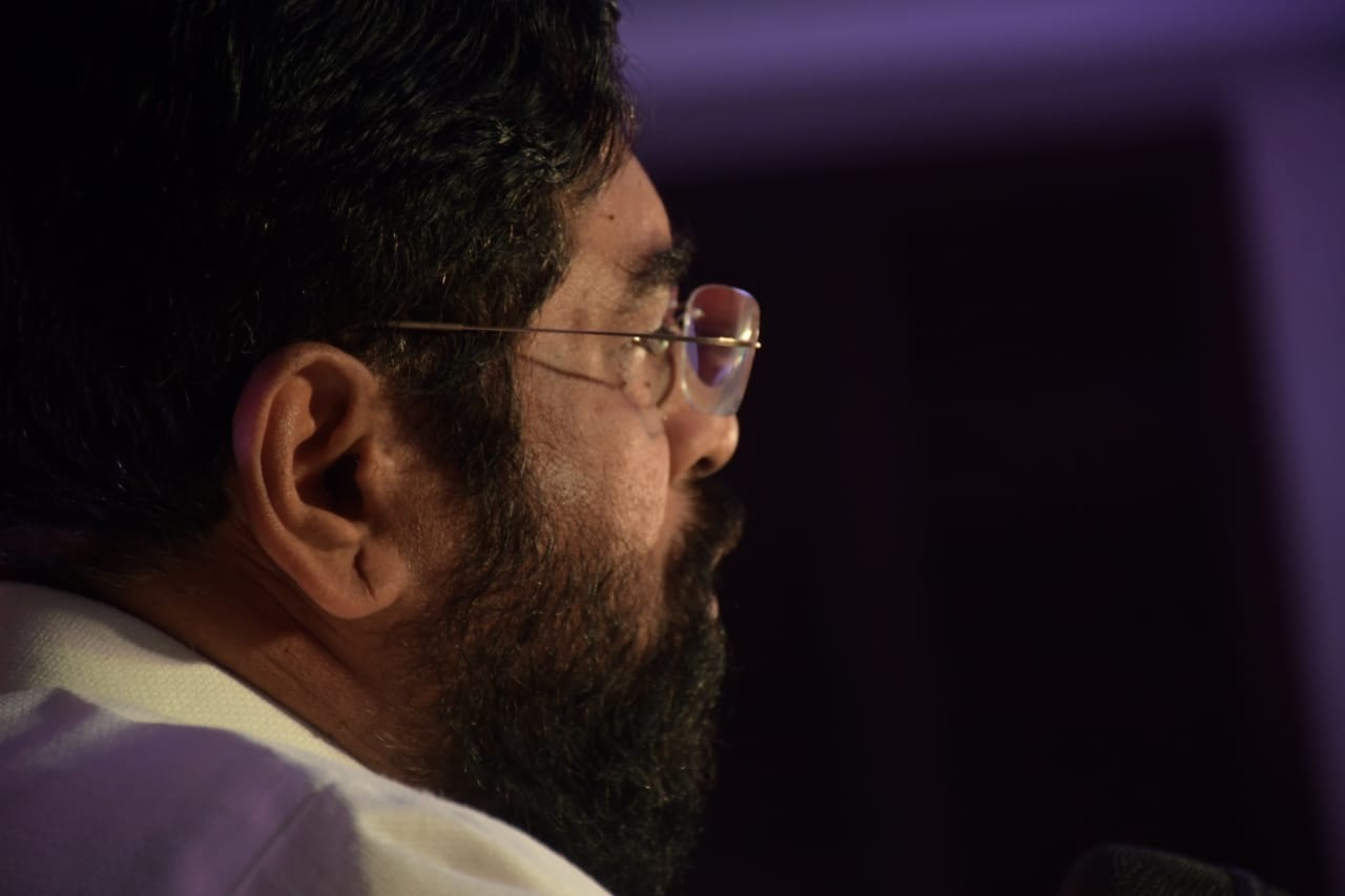 Shivsena Minister Eknath Shinde Emotional At at music launch of Dharmaveer