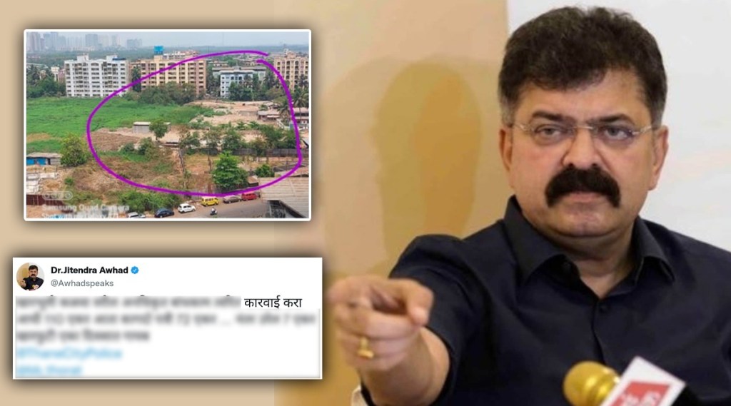 कळव्यात खारफुटीवर भराव टाकून बेकायदा बांधकामे; मंत्री जितेंद्र आव्हाड यांची कारवाईची मागणी!