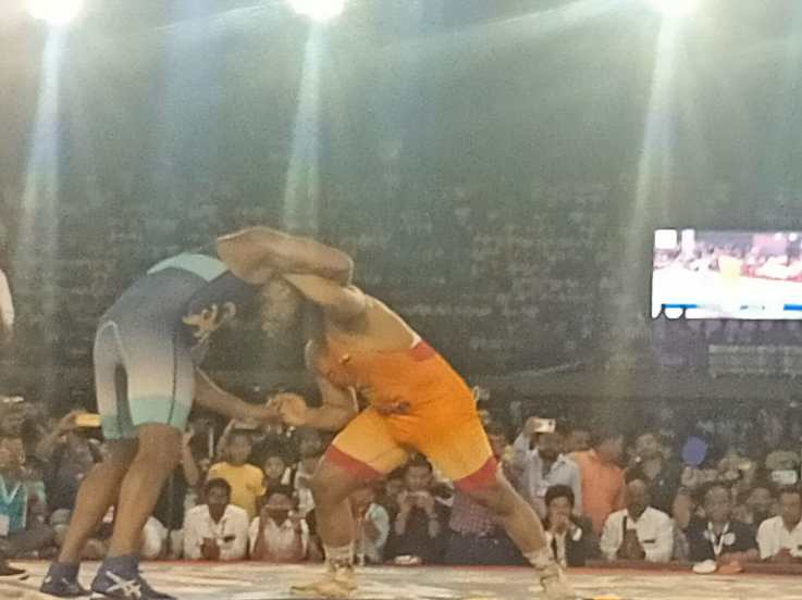 पहिल्या फेरीत विशालने आपल्या नैसर्गिक उंचीचा फायदा घेत आक्रमक खेळी करून पुरथ्वीराजवर गुणांची आघाडी घेतली होती.