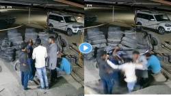 पंक्चरच्या दुकानात ५ जण गप्पा मारत होते, अचानक सर्वजण जमिनीत गेले, पाहा हा VIRAL VIDEO