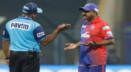 RR Rishabh Pant had a fierce debate over the no ball coach Praveen Amre entered the field RR Rishabh Pant had a fierce debate over the no ball coach Praveen Amre entered the field