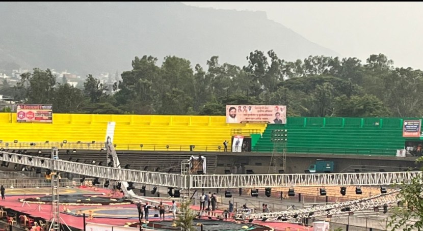 महाराष्ट्र केसरी कुस्ती स्पर्धेसठी जय्यत तयारी करण्यात आली होती.