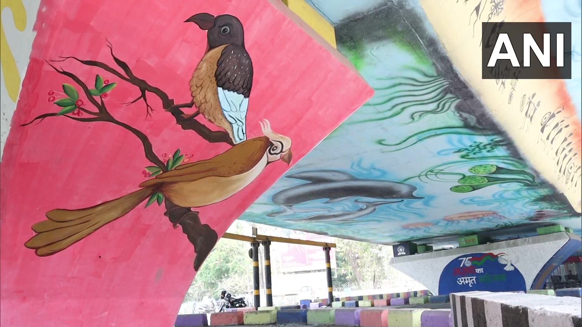 Gujarat Beautification of public places in Surat is being done via wall paintings 