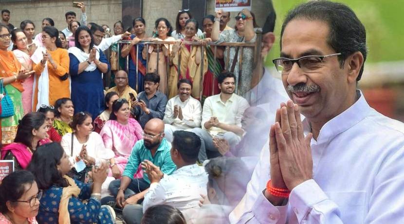 शिवसेना भवनाबाहेर शिवसैनिकांसोबत पक्षाचे अनेक मोठे नेतेही उपस्थित आहेत. दरम्यान दुपारी ४.३० च्या सुमारास मुख्यमंत्री उद्धव ठाकरे यांची गाडी मातोश्रीबाहेर आली. शिवसैनिकांची गर्दी पाहून उद्धव ठाकरे तिथेच गाडीतून खाली उतरले आणि हात जोडत शिवसैनिकांचे आभार मानले.