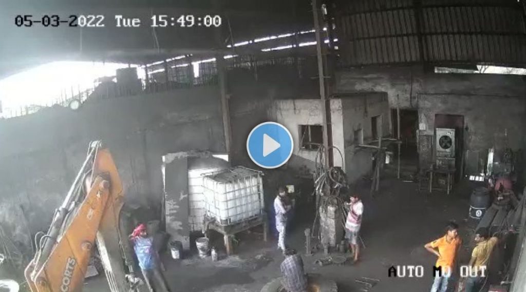 JCB Tyre Explodes