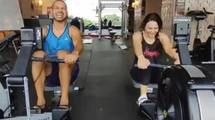 Shikhar Dhawan workout in the gym with Preity Zinta
