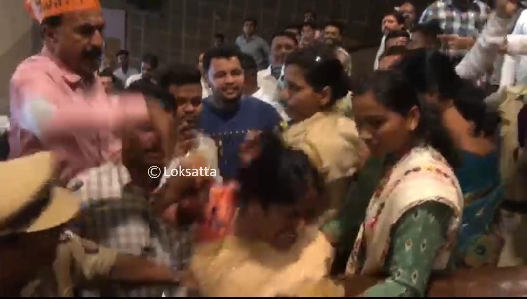 Smriti Irani faces protests by NCP Congress over price rise during Pune visit