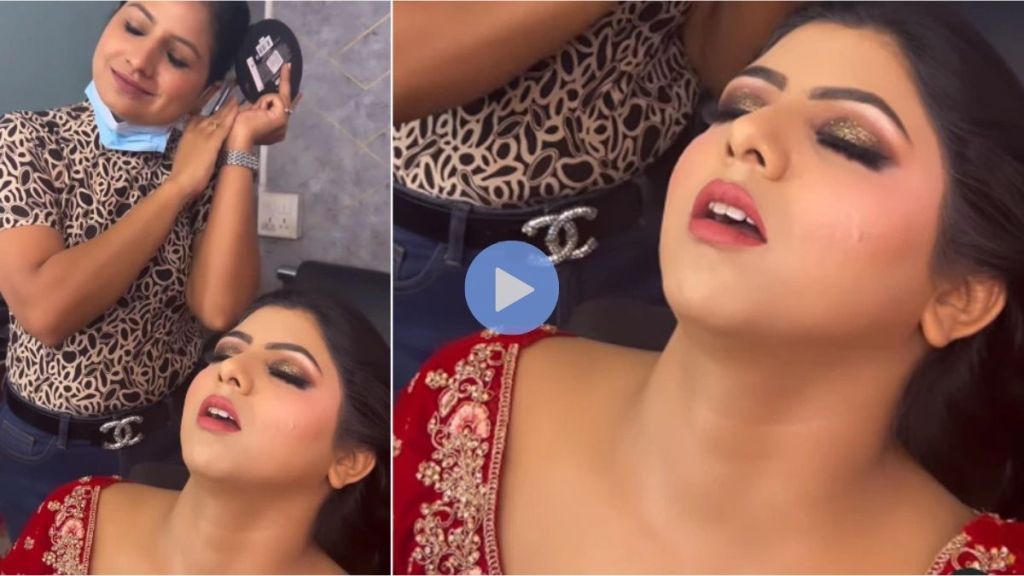 The bride fell asleep while doing her wedding makeup