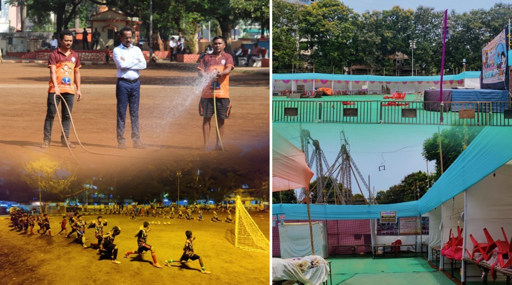 डोंबिवलीत भागशाळा मैदानात जत्रोत्सव आयोजित केल्याने ज्येष्ठ नागरिक, क्रीडाप्रेमींमध्ये नाराजी. १४ दिवस मैदानाची जागा जत्रोत्सवात व्यस्त डोंबिवलीत भागशाळा मैदानात जत्रोत्सव आयोजित केल्याने ज्येष्ठ नागरिक, क्रीडाप्रेमींमध्ये नाराजी. १४ दिवस मैदानाची जागा जत्रोत्सवात व्यस्त