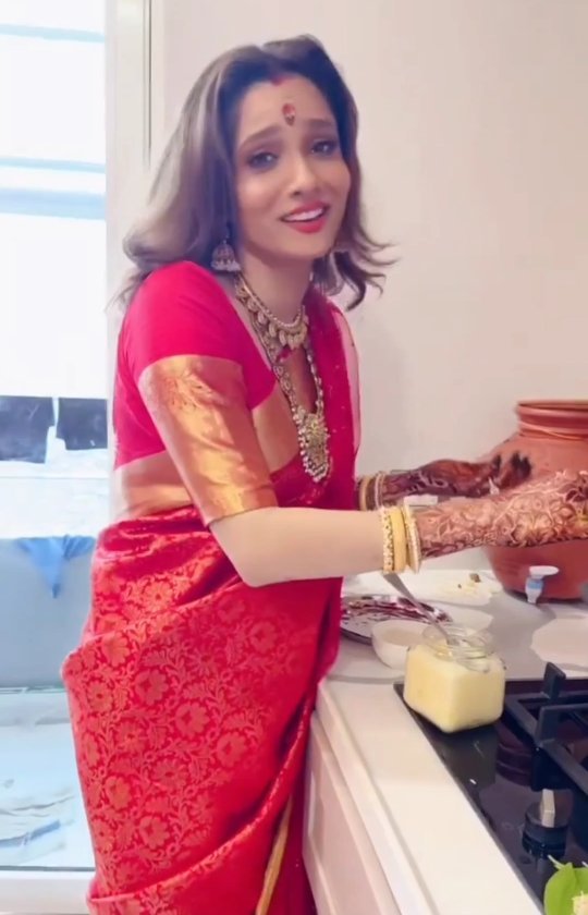 Ankita Lokhande Vicky Jain New Home Graha Pravesh Photos