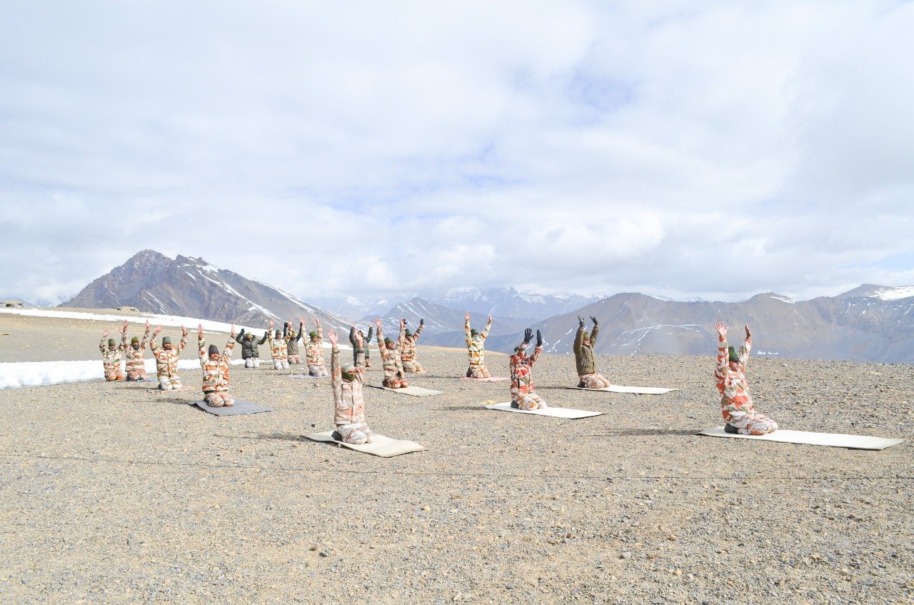 International Yoga Day 2022 ITBP jawans perform yoga aasans 