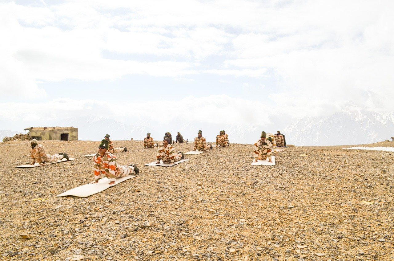 International Yoga Day 2022 ITBP jawans perform yoga aasans 
