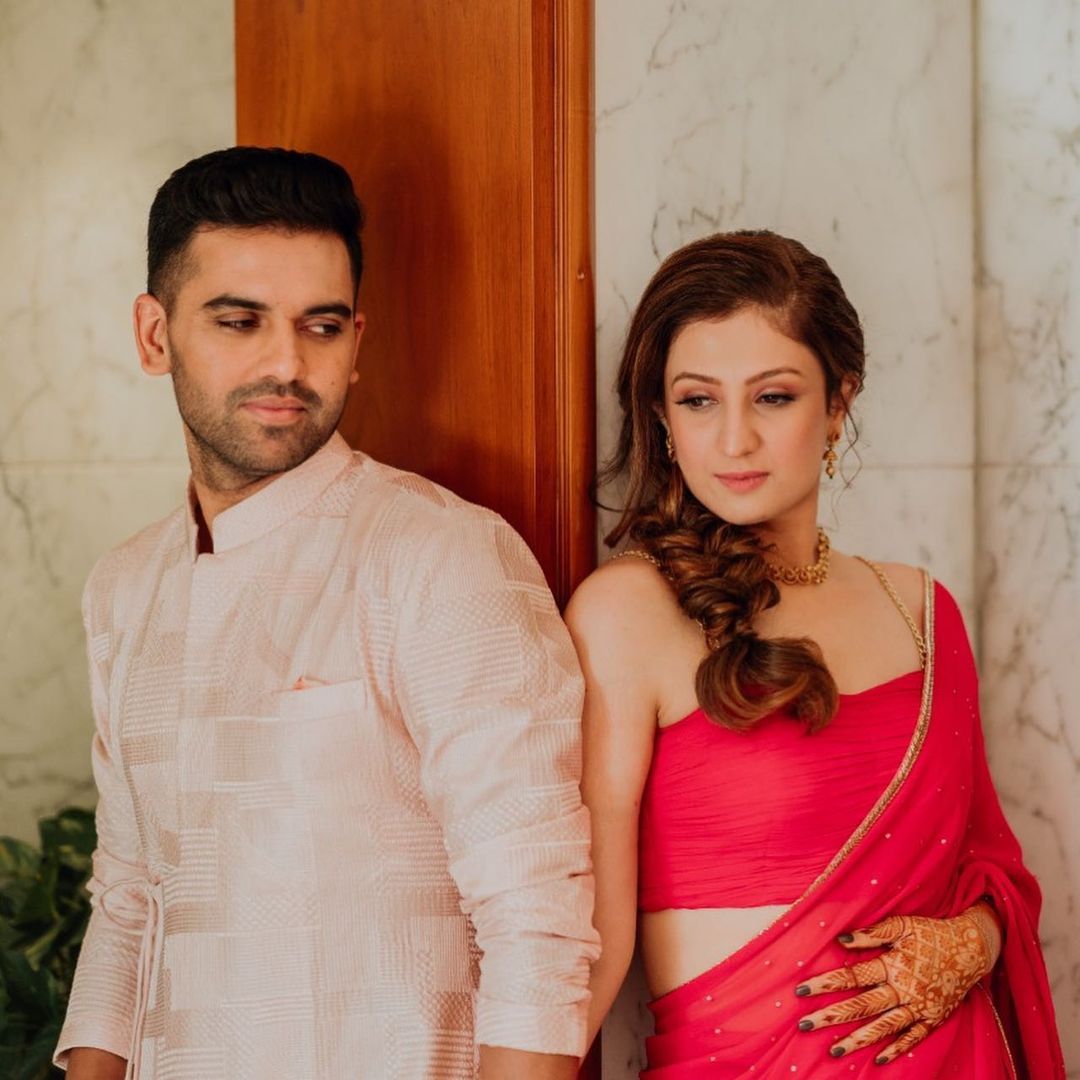 Deepak Chahar and Jaya Bhardwaj