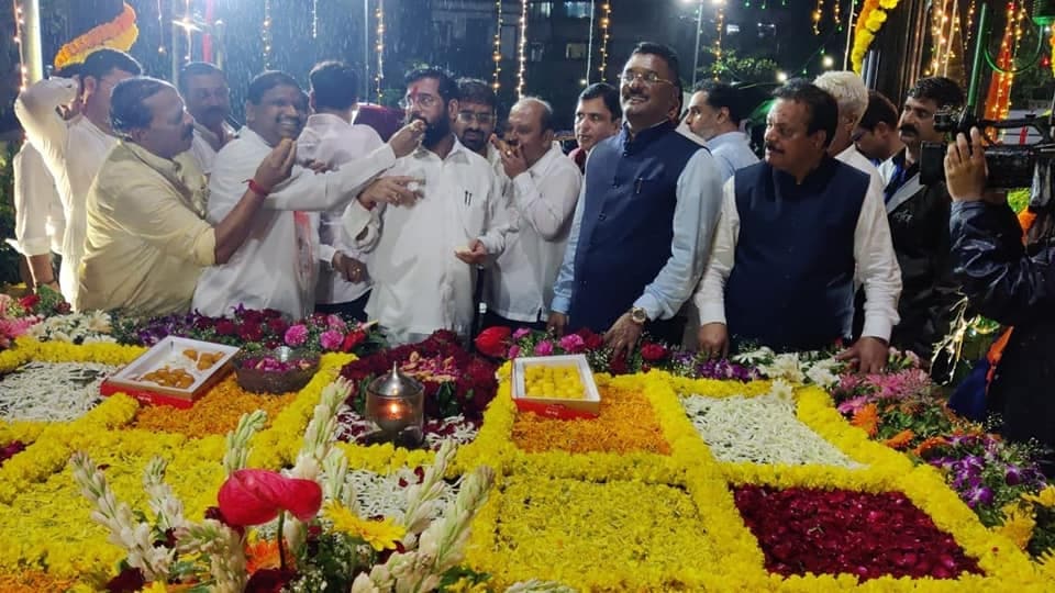 Eknath Shinde Visited Smarak Mumbai Thane Photos