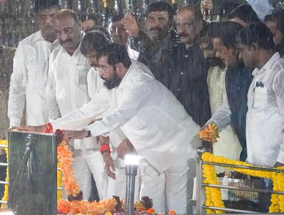 Eknath Shinde Visited Smarak Mumbai Thane Photos