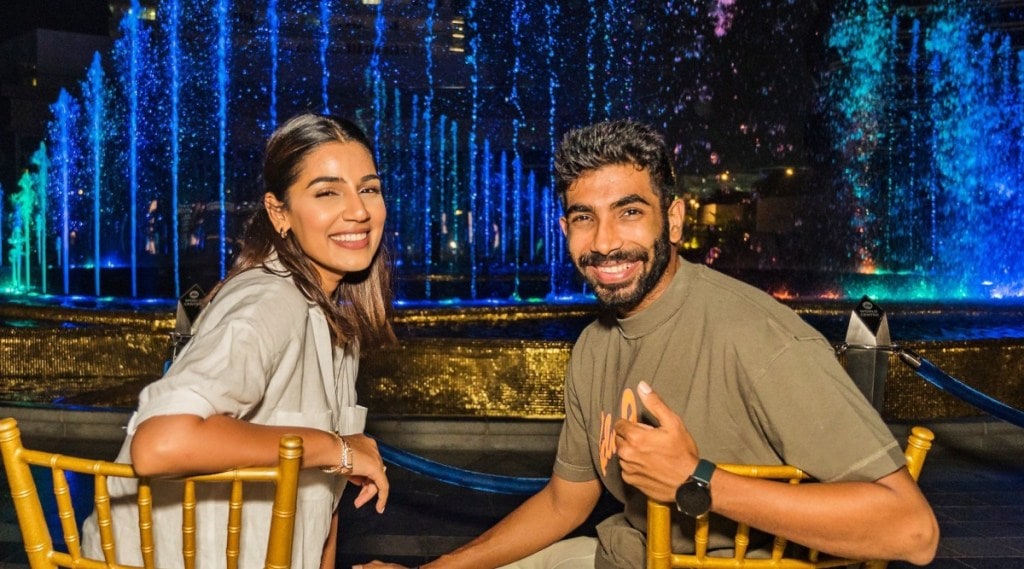 Jasprit Bumrah and Sanjana Ganesan