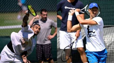 Nick Kyrgios and Novak Dkokovic