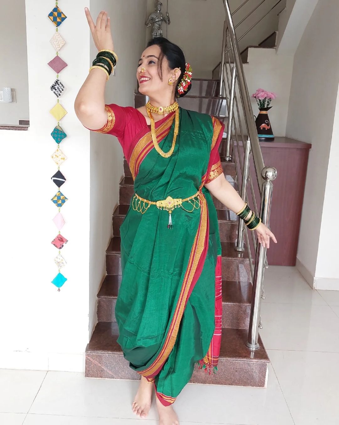 Sai Lokur Nauvari Saree Look Photos