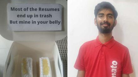 The boy became a Zomato delivery boy and sent his resume to the boss in a pastry box