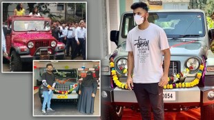 Anand Mahindra presents a Thar car to the athletes who performed brilliantly