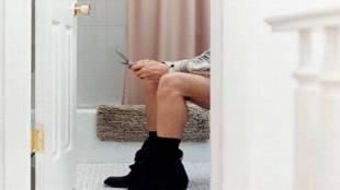 Using Phone in Toilet