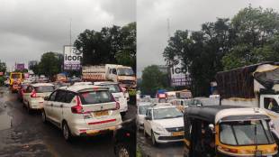 Traffic jam on Kalyan-Shilphata road