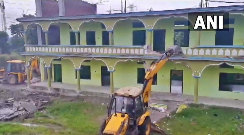 Bulldozer action on Madarsa in Assam Bulldozer action on Madarsa in Assam