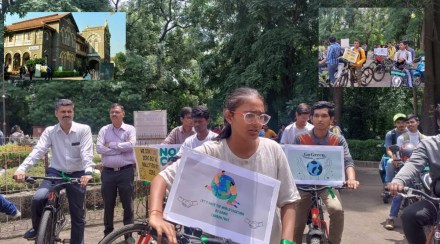 Ferguson's students bike, EV rally for carbon neutral neighborhood in pune