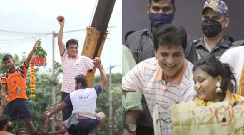 सोमय्यांच्या उत्साहाचं जोरदार कौतुकही झालं. (सर्व फोटो सौजन्य : राम कदम दहीहंडी लाईव्ह)