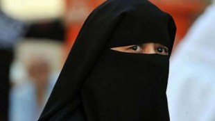 A man wear a veil to meet his girlfriend