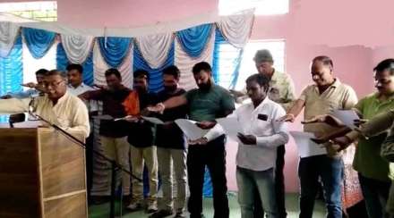 Women Won Panchayat Polls but husbands take oath