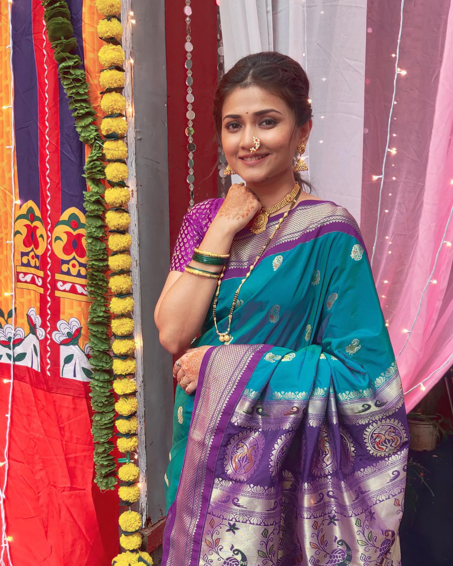 thipkyanchi rangoli fame Dnyanada Ramtirthkar saree photoshoot