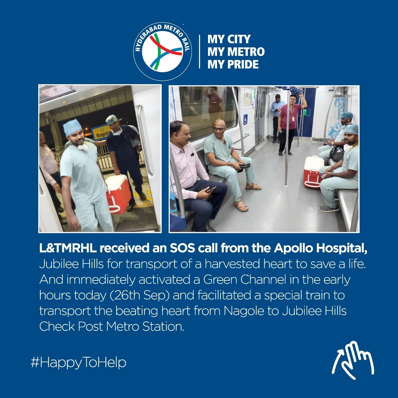 Hyderabad Doctors Take Metro While Transporting A Live Heart For Transplant Surgery