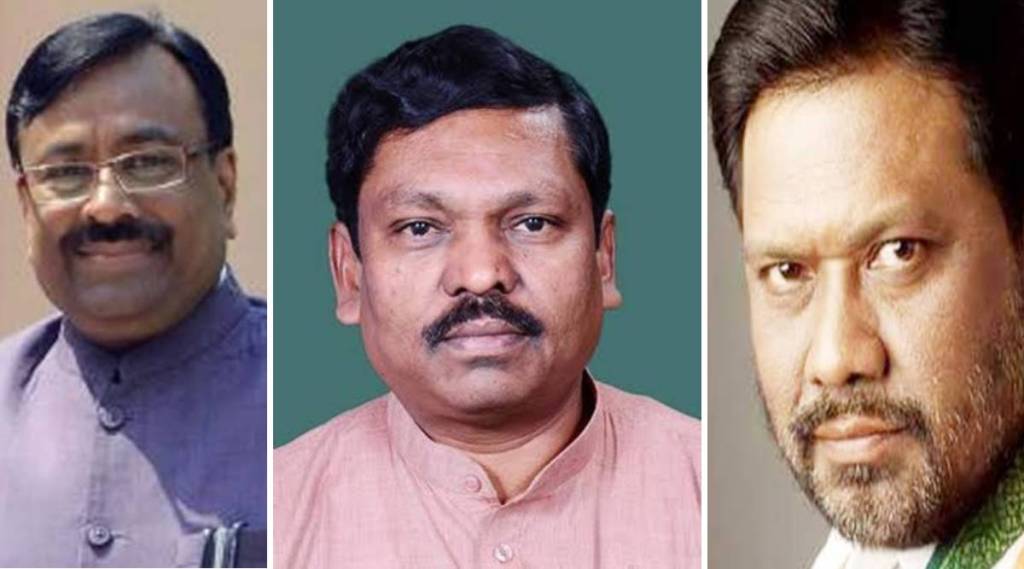 Forest Minister Sudhir Mungantiwar, MLA Dharmaraobaba Atram and MP Ashok Nete
